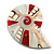 40mm L/Shell Shape Sea Shell Brooch/Caramel/Red/White Shades/ Handmade/ Slight Variation In Colour/Natural Irregularities - view 6