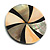 40mm L/Round Sea Shell Brooch/Black/Grey/Cream Shades/ Handmade/ Slight Variation In Colour/Natural Irregularities - view 2