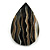 45mm L/Teardrop Shape Sea Shell Brooch/ Black/Brown Colours/Handmade/ Slight Variation In Colour/Natural Irregularities
