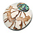 40mm L/Round Sea Shell Brooch/White/Natural/Abalone Shades/ Handmade/ Slight Variation In Colour/Natural Irregularities - view 2