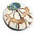 40mm L/Round Sea Shell Brooch/White/Natural/Abalone Shades/ Handmade/ Slight Variation In Colour/Natural Irregularities - view 4