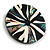 40mm L/Round Sea Shell Brooch/White/Black/Abalone Shades/ Handmade/ Slight Variation In Colour/Natural Irregularities - view 5