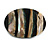45mm L/Oval Sea Shell Brooch/Black/Natural Colours/ Handmade/Slight Variation In Colour/Natural Irregularities - view 2