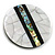 40mm L/Round Sea Shell Brooch/Silver/Black/Abalone Shades/ Handmade/ Slight Variation In Colour/Natural Irregularities - view 5