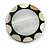 40mm L/Round Sea Shell Brooch/Silver/Black/Beige Shades/ Handmade/ Slight Variation In Colour/Natural Irregularities - view 2