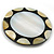 40mm L/Round Sea Shell Brooch/Silver/Black/Beige Shades/ Handmade/ Slight Variation In Colour/Natural Irregularities - view 5