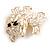 White Enamel Yorkie Puppy Dog Brooch In Gold Tone - 4cm Long - view 5
