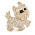 White Enamel Yorkie Puppy Dog Brooch In Gold Tone - 4cm Long - view 2