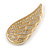 Bold Crystal Wing Scarves/ Shawls/ Ponchos Brooch Brooch with Magnetic Closure in Gold Tone - 70mm Across - view 8