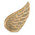Bold Crystal Wing Scarves/ Shawls/ Ponchos Brooch Brooch with Magnetic Closure in Gold Tone - 70mm Across - view 9