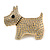 Crystal Dog Magnetic Scarves/ Shawls/ Ponchos Brooch In Gold Tone - 55mm Across - view 2