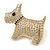Crystal Dog Magnetic Scarves/ Shawls/ Ponchos Brooch In Gold Tone - 55mm Across - view 6