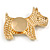 Crystal Dog Magnetic Scarves/ Shawls/ Ponchos Brooch In Gold Tone - 55mm Across - view 5