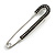 Classic Black Austrian Crystal Safety Pin Brooch In Silver Tone - 75mm Across - view 10
