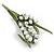 Stunning Lily-of-the-valley Enamel Floral Large Brooch in Silver Tone - 75mm Long - view 4