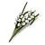 Stunning Lily-of-the-valley Enamel Floral Large Brooch in Silver Tone - 75mm Long - view 5