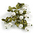 Exquisite Pearl Bead Floral Brooch in Green/ White - 45mm Across - view 4