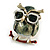 Small Funky Enamel Owl in The Glasses in Gold Tone - 30mm Tall - view 2