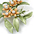 Stunning Enamel Faux Pearl Floral Brooch/ Pendant in Green/ Yellow/ White - 70mm Tall - view 7