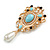 Vintage Inspired Acrylic, Crystal, Faux Pearl Beaded Charm Royal Style Brooch In Gold Tone - 80mm Long - view 2