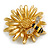 Crystal Bee and Flower Brooch In Gold Tone - 40mm Diameter - view 2