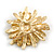 Crystal Bee and Flower Brooch In Gold Tone - 40mm Diameter - view 5