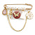 Vintage Inspired Gold Plated Safety Pin Brooch With Pearl Beads, Chains and Charms - 75mm Across