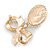 Matte Gold Tone Finish Bow with A Pearl Dangle Brooch - 55mm Long - view 5