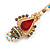 Multicoloured Crystal Pearl Royal Scepter Brooch in Matte Gold Tone Finish - 65mm Long - view 4