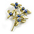 Charming Blueberry Floral Brooch in Olive Green/ Blue - 55mm Tall - view 7
