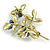 Charming Blueberry Floral Brooch in Olive Green/ Blue - 55mm Tall - view 4