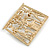 Matte Gold Tone Egyptian Life Square Shape Brooch - 50mm Across - view 2