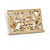 Matte Gold Tone Egyptian Life Square Shape Brooch - 50mm Across - view 5