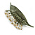 Delicate Lily-of-the-valley Enamel Floral Large Brooch in Silver Tone - 55mm Long