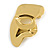 Polished Gold Tone Half Face Mask Brooch/ Pendant - 45mm Tall - view 2