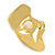 Polished Gold Tone Half Face Mask Brooch/ Pendant - 45mm Tall - view 4