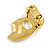 Polished Gold Tone Half Face Mask Brooch/ Pendant - 45mm Tall - view 5
