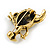 Vintage Inspired Turtle-Traveller Brooch in Aged Gold Tone Metal - 38mm Tall - view 6