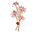 Pink Enamel Daisy Floral and Red Enamel Lady Bug Brooch/ Pendant in Gold Tone - 60mm Tall - view 1