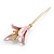 Light Pink Enamel Calla Lily Floral Brooch in Gold Tone - 70mm Long - view 5