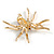 Red Enamel Clear Crystal Spider Brooch/ Pendant In Gold Tone - 50mm Across - view 4