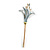 Light Blue Enamel Calla Lily Floral Brooch in Gold Tone - 70mm Long - view 2