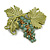 Exquisite Acrylic Beaded Grapes with Enamel Leaves Brooch in Gold Tone - 60mm Across - view 4