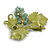 Exquisite Acrylic Beaded Grapes with Enamel Leaves Brooch in Gold Tone - 60mm Across - view 5