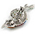 Vintage Inspired Multicoloured Crystal Chameleon Brooch/ Pendant in Aged Silver Tone Metal - 55mm Across - view 5