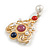 Victorian Inspired Acrylic, Faux Pearl Beaded Charm Royal Style Brooch In Matte Gold Tone - 75mm Long - view 5
