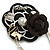Handmade Flower with Multi Charm Fabric/Felt Brooch with Beaded Chains - 90mm Total Drop - view 5
