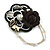 Handmade Flower with Multi Charm Fabric/Felt Brooch with Beaded Chains - 90mm Total Drop - view 2