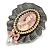 Handmade/Vintage Inspired Fabric Pearl Crysta Cameo Brooch/Clip in Pink/Black/White - 80mm Across - view 6