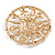 Polished Gold Tone Sun/Moon/Stars Brooch - 50mm Diameter - view 5